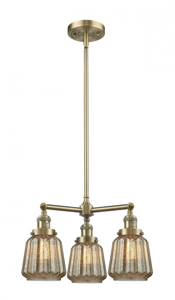 Chatham - 3 Light - 24 inch - Antique Brass - Stem Hung - Chandelier