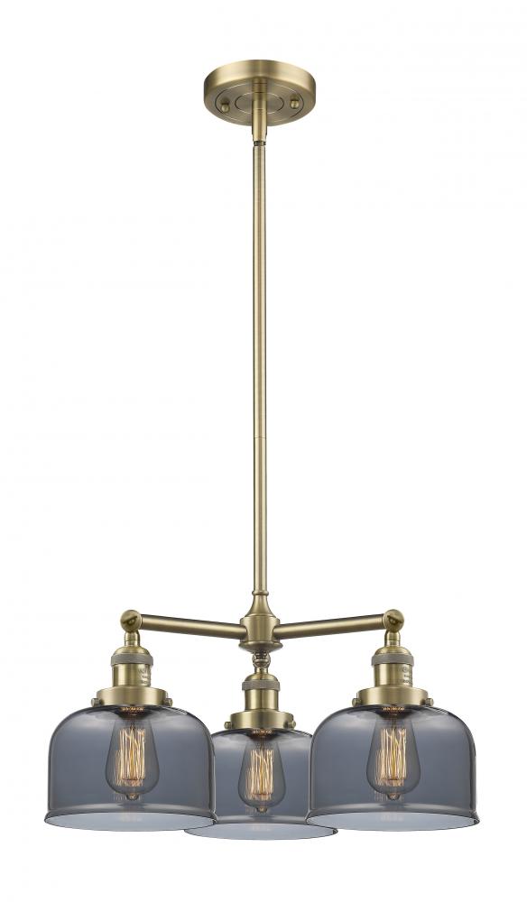 Bell - 3 Light - 22 inch - Antique Brass - Stem Hung - Chandelier