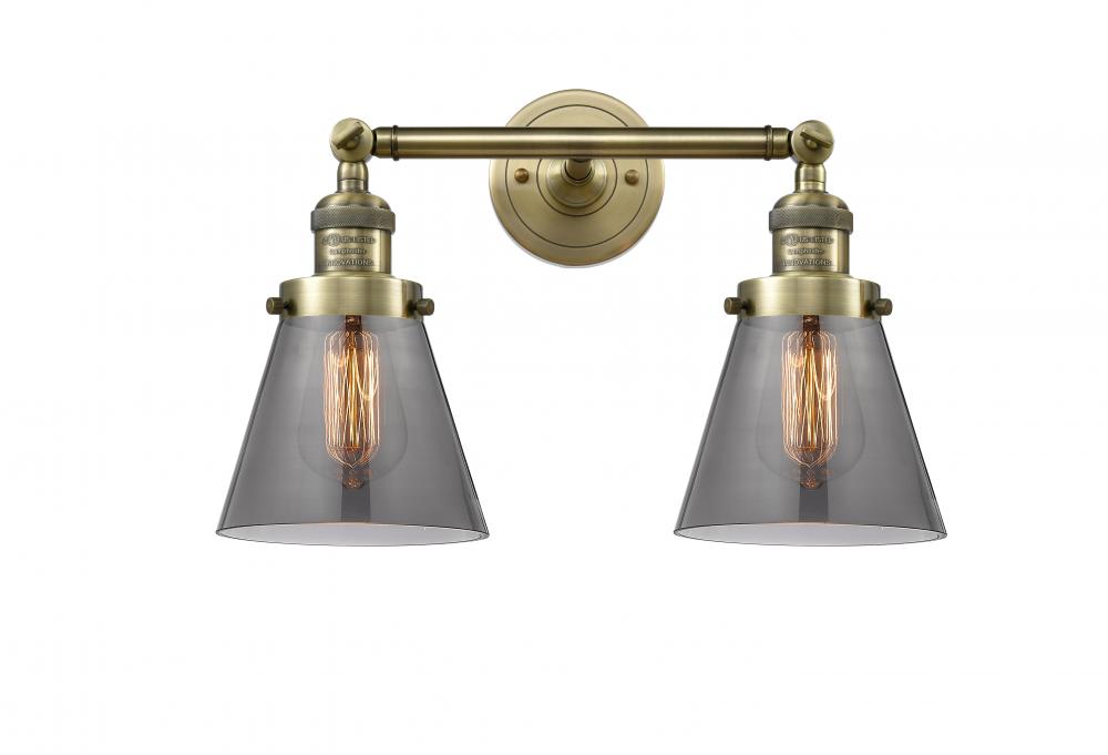 Cone - 2 Light - 16 inch - Antique Brass - Bath Vanity Light