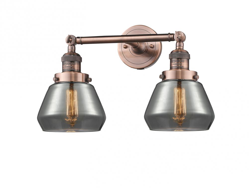 Fulton - 2 Light - 17 inch - Antique Copper - Adjustable Bath Vanity Light