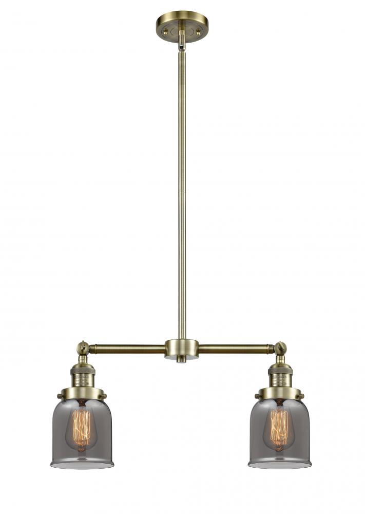 Bell - 2 Light - 21 inch - Antique Brass - Stem Hung - Island Light