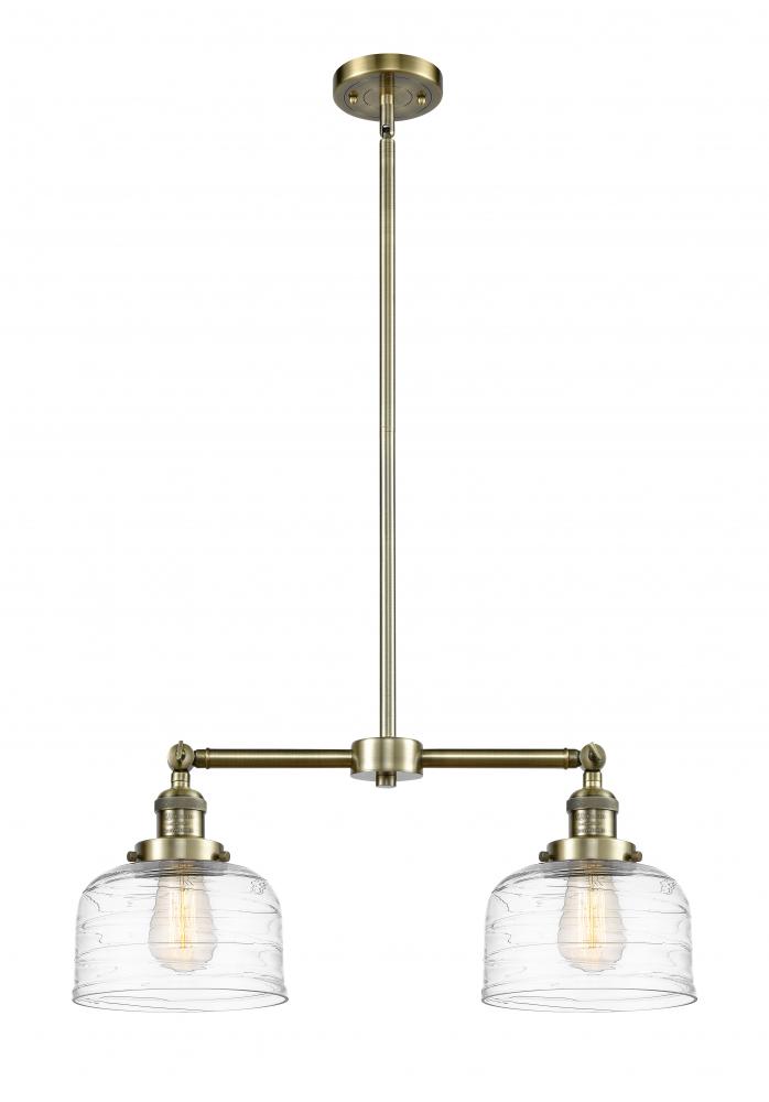 Bell - 2 Light - 21 inch - Antique Brass - Stem Hung - Island Light