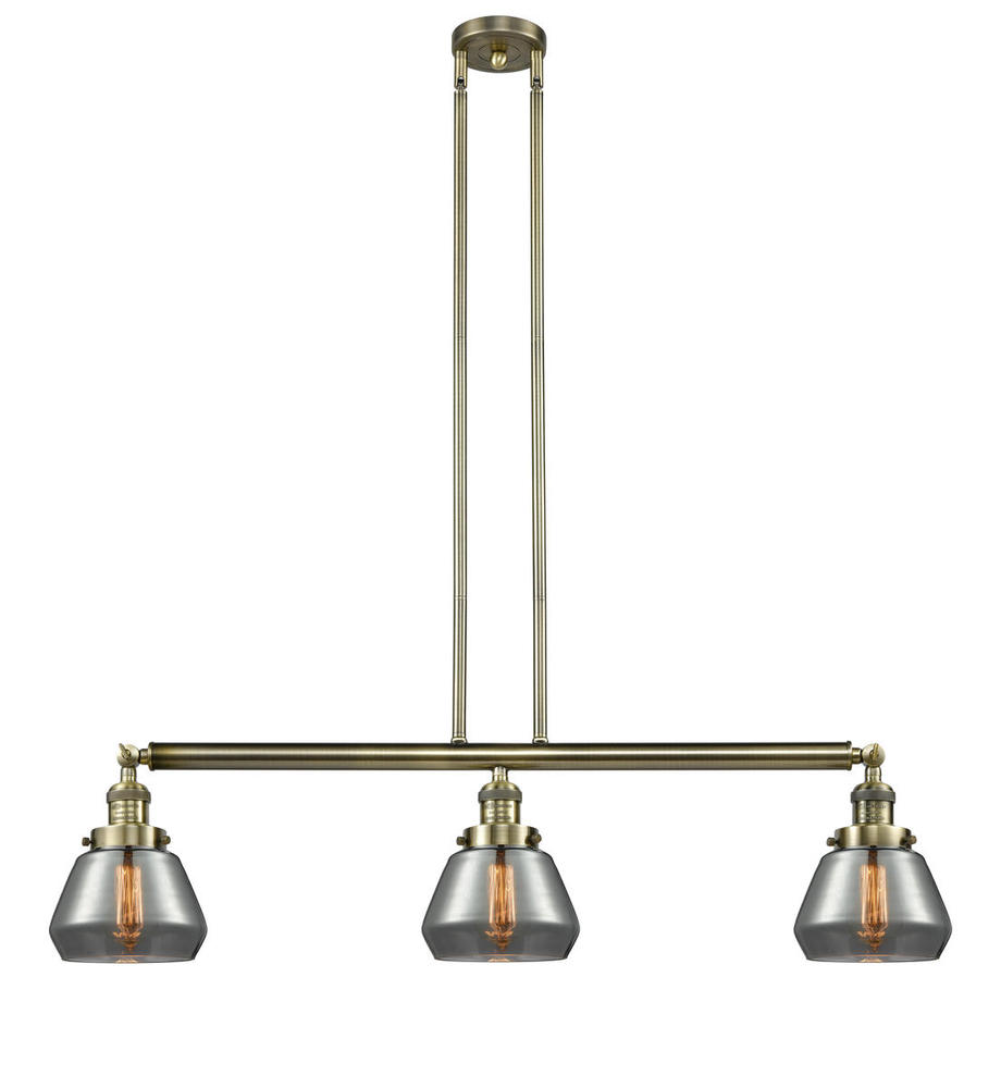 Fulton - 3 Light - 39 inch - Antique Brass - Stem Hung - Island Light