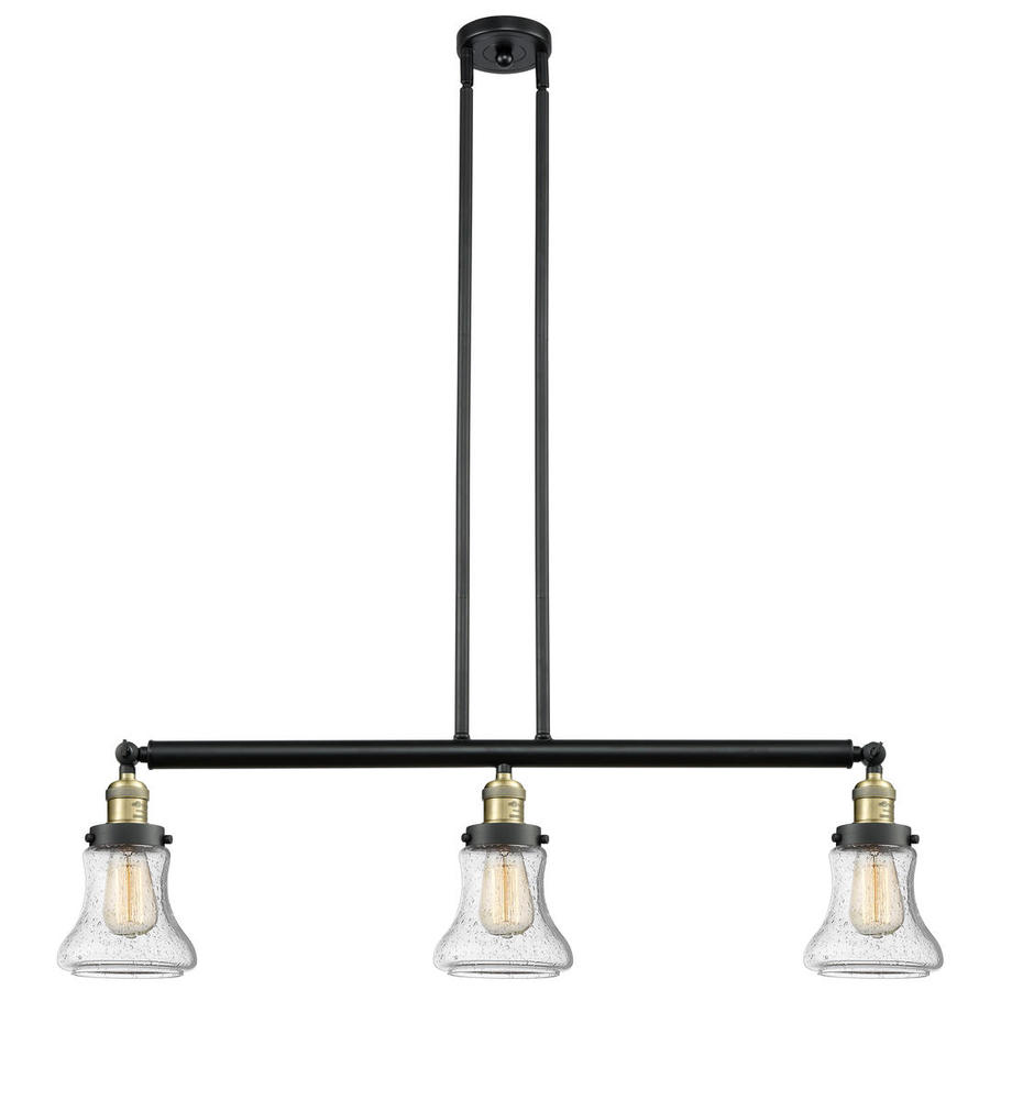 Bellmont - 3 Light - 39 inch - Black Antique Brass - Stem Hung - Adjustable Island Light