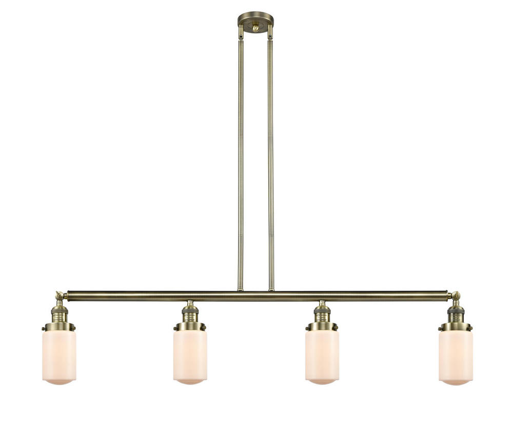 Dover - 4 Light - 49 inch - Antique Brass - Stem Hung - Island Light