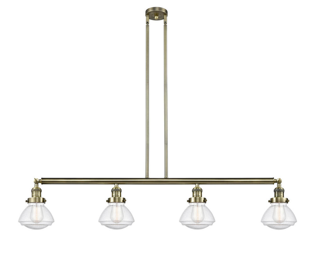 Olean - 4 Light - 51 inch - Antique Brass - Stem Hung - Island Light