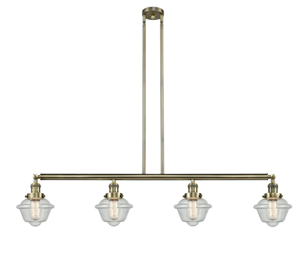 Oxford - 4 Light - 52 inch - Antique Brass - Stem Hung - Island Light