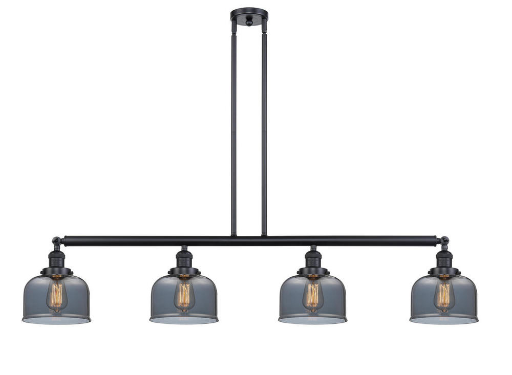 Bell - 4 Light - 53 inch - Matte Black - Stem Hung - Island Light