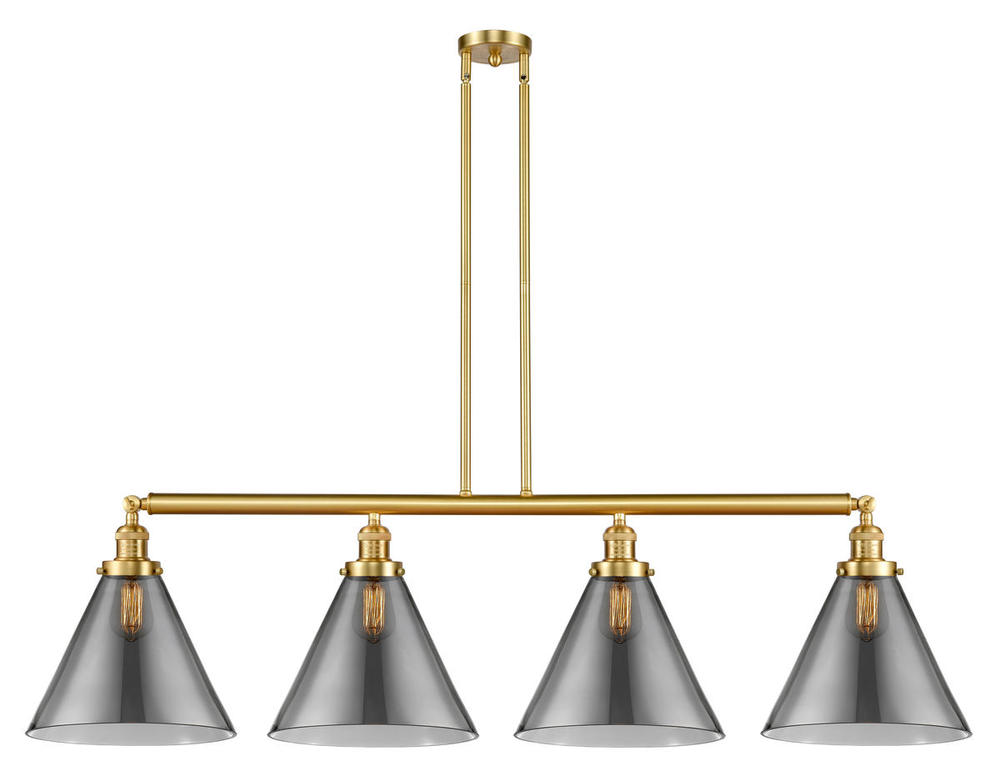 Cone - 4 Light - 56 inch - Satin Gold - Stem Hung - Island Light