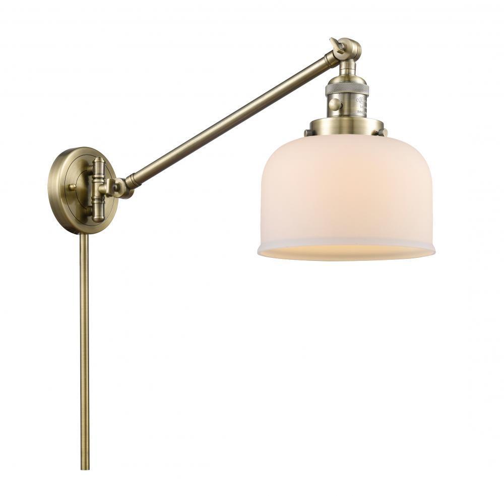 Bell - 1 Light - 8 inch - Antique Brass -Adjustable Swing Arm
