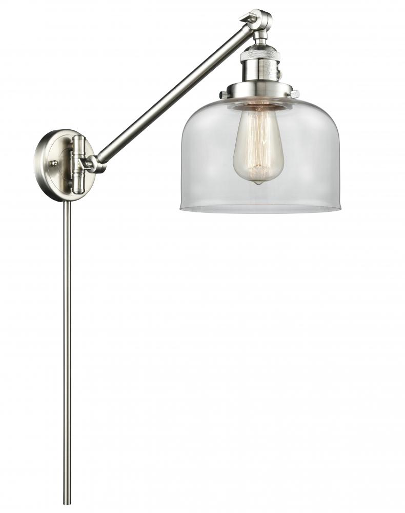 Bell - 1 Light - 8 inch - Brushed Satin Nickel -Adjustable Swing Arm