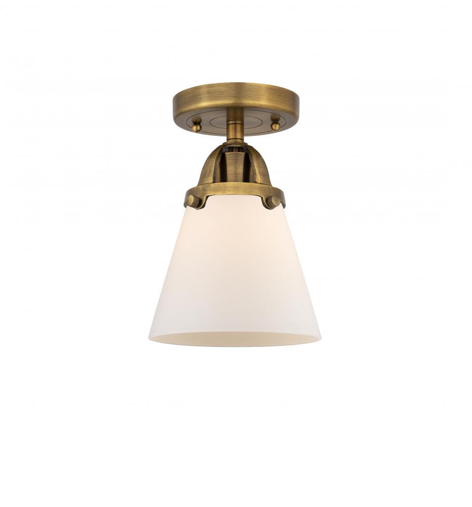 Cone - 1 Light - 6 inch - Brushed Brass - Semi-Flush Mount