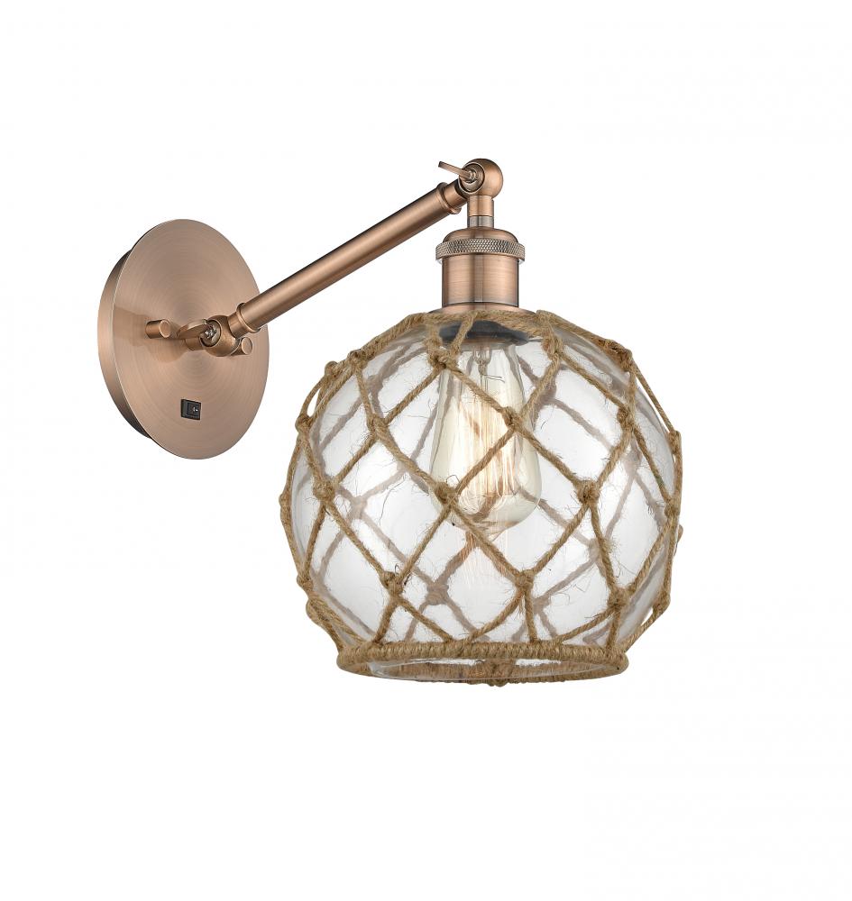 Farmhouse Rope - 1 Light - 8 inch - Antique Copper - Sconce