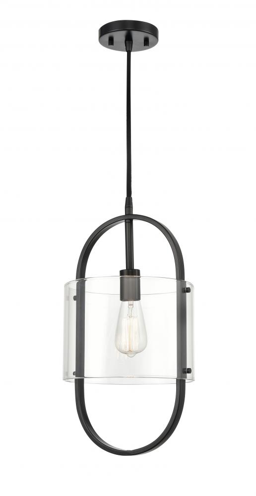 Pelham - 1 Light - 10 inch - Matte Black - Cord hung - Mini Pendant