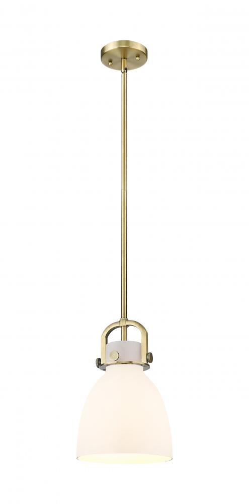 Newton Bell - 1 Light - 8 inch - Brushed Brass - Mini Pendant