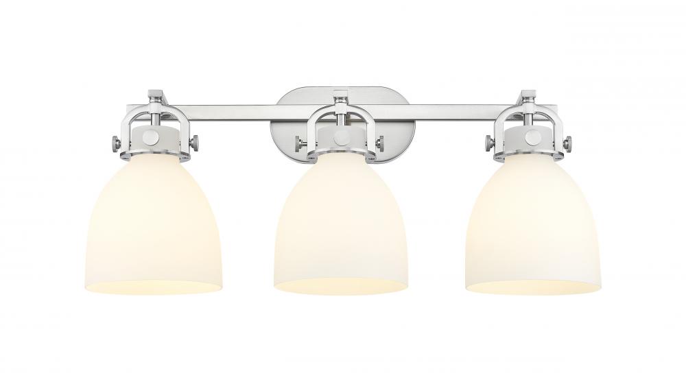 Newton Bell - 3 Light - 27 inch - Satin Nickel - Bath Vanity Light