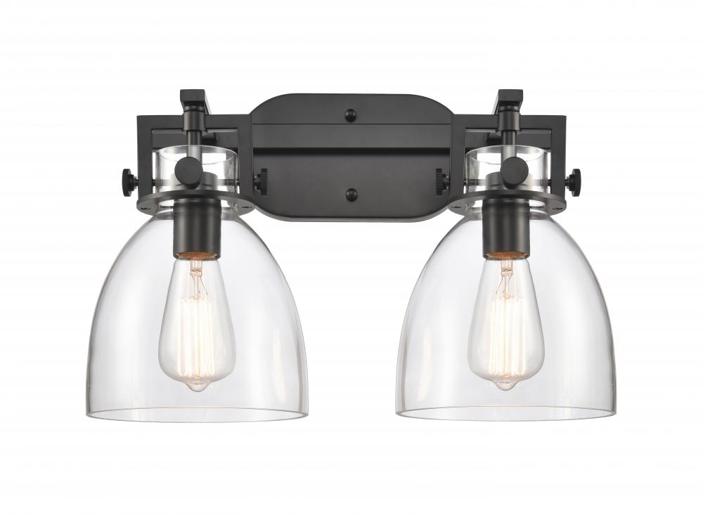 Newton Bell - 2 Light - 17 inch - Matte Black - Bath Vanity Light