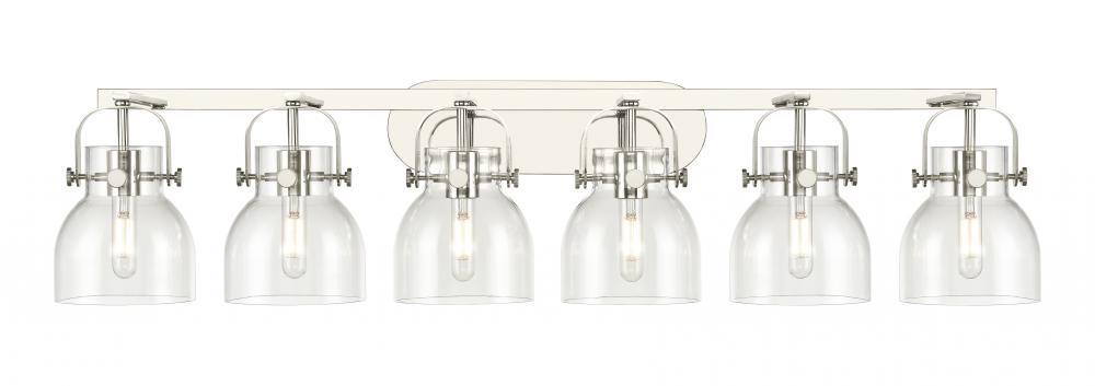 Pilaster II Bell - 6 Light - 46 inch - Polished Nickel - Bath Vanity Light