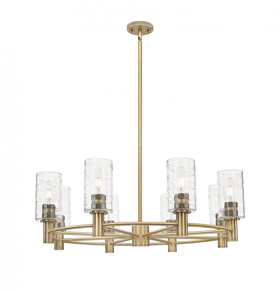 Crown Point - 8 Light - 32 inch - Brushed Brass - Chandelier