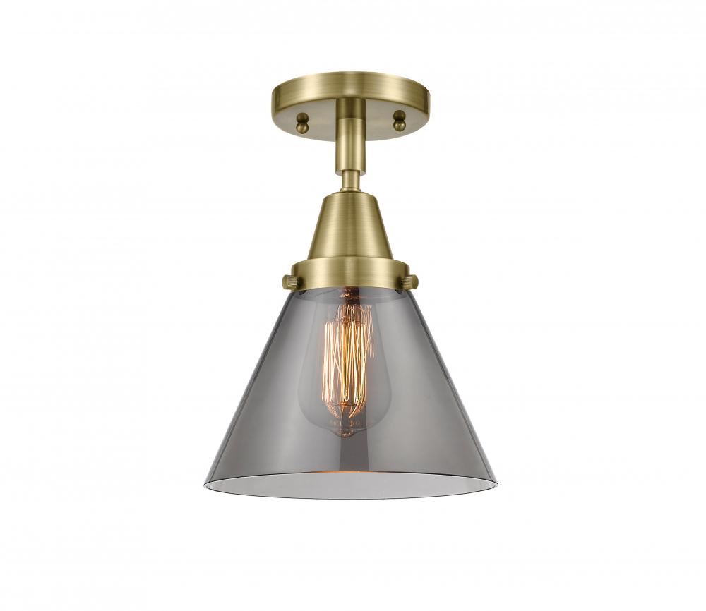 Cone - 1 Light - 8 inch - Antique Brass - Semi-Flush Mount