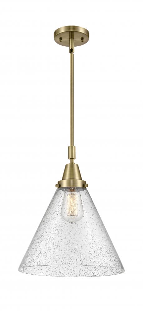 Cone - 1 Light - 12 inch - Antique Brass - Mini Pendant