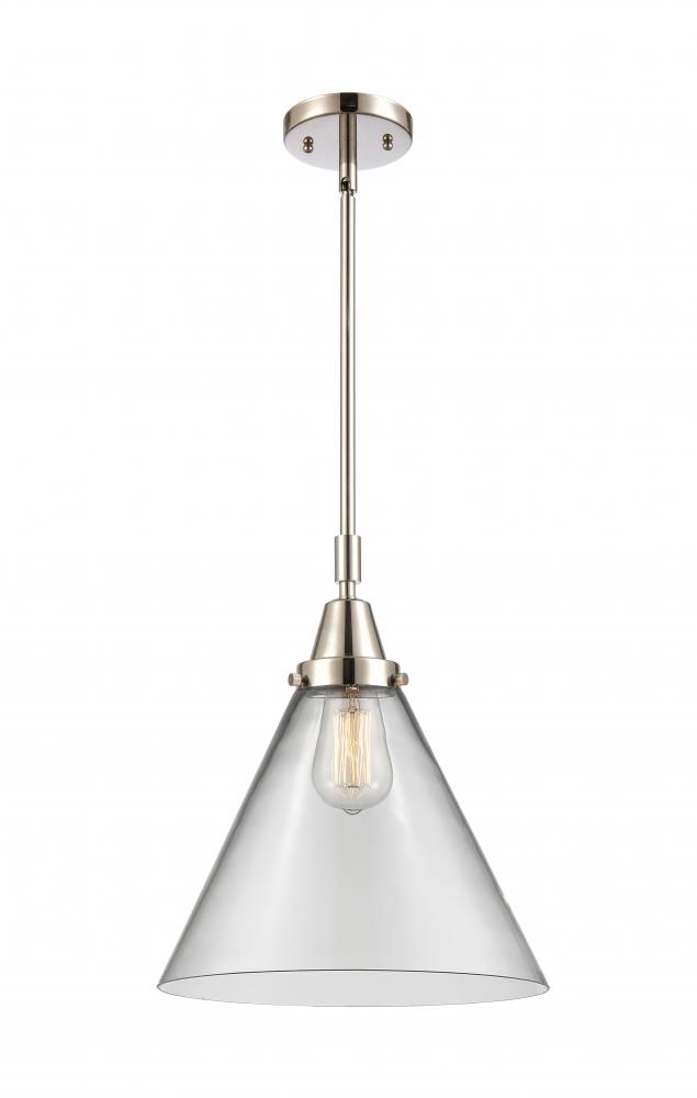 Cone - 1 Light - 12 inch - Polished Nickel - Mini Pendant