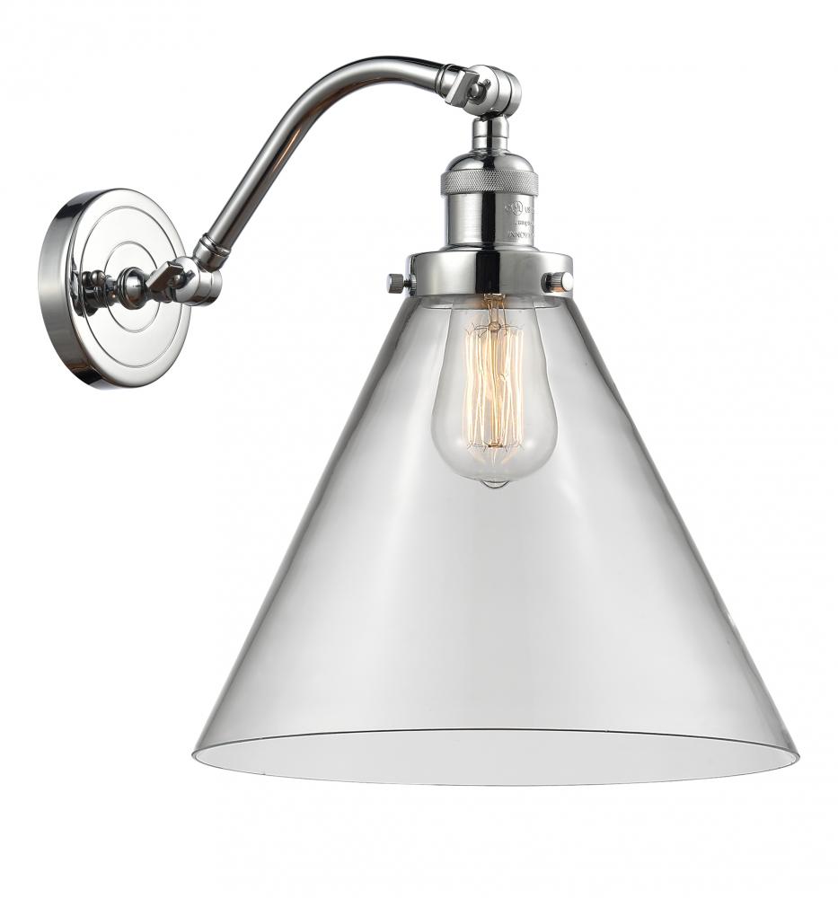Cone - 1 Light - 12 inch - Polished Chrome - Adjustable Sconce