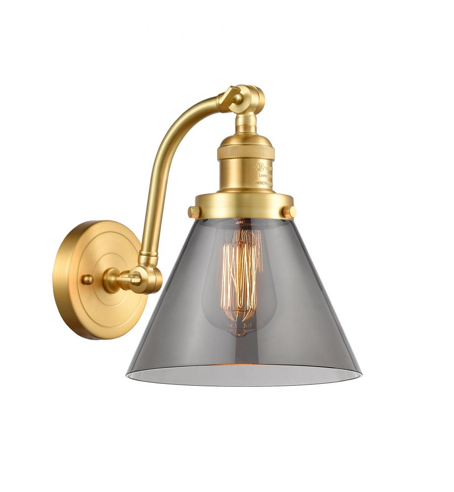 Cone - 1 Light - 8 inch - Satin Gold - Adjustable Sconce