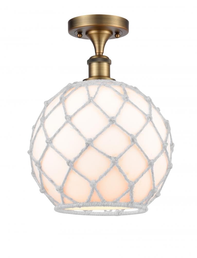 Farmhouse Rope - 1 Light - 10 inch - Brushed Brass - Semi-Flush Mount