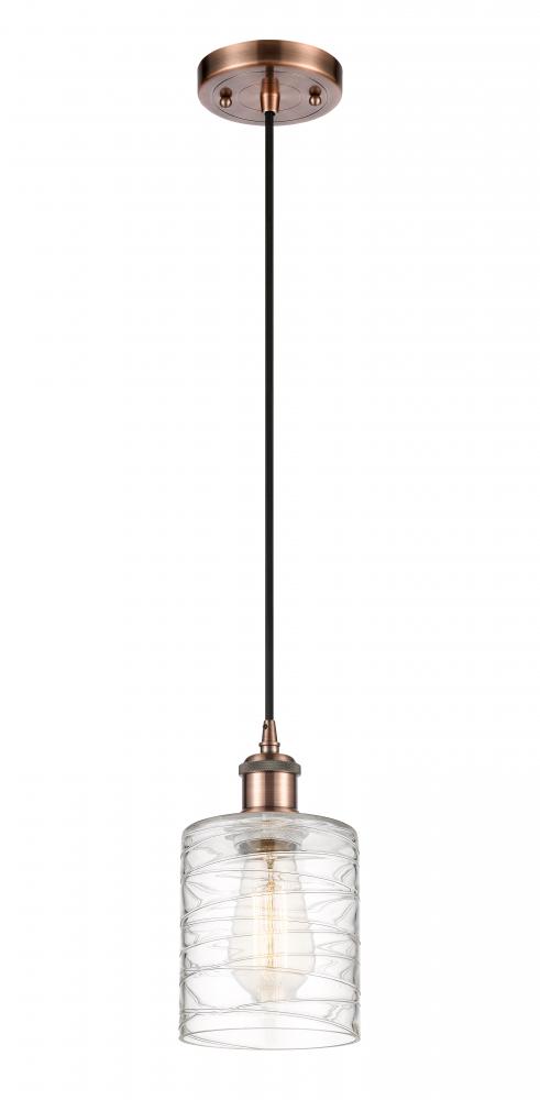 Cobbleskill - 1 Light - 5 inch - Antique Copper - Cord hung - Mini Pendant