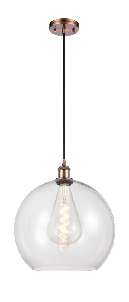 Athens - 1 Light - 14 inch - Antique Copper - Cord hung - Pendant