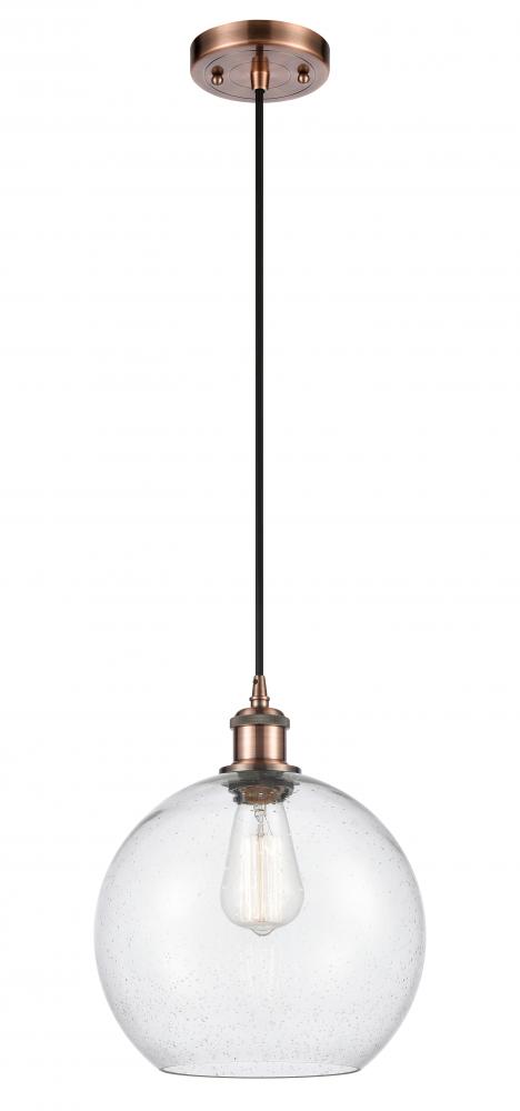 Athens - 1 Light - 10 inch - Antique Copper - Cord hung - Mini Pendant