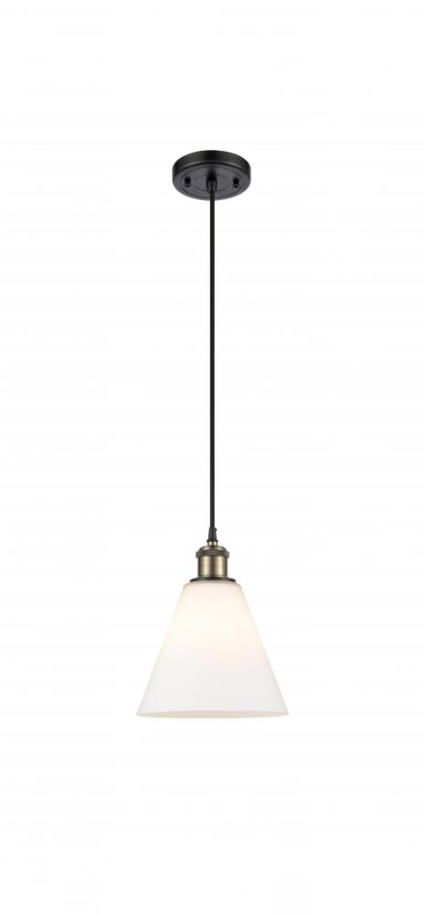 Berkshire - 1 Light - 8 inch - Black Antique Brass - Cord hung - Mini Pendant