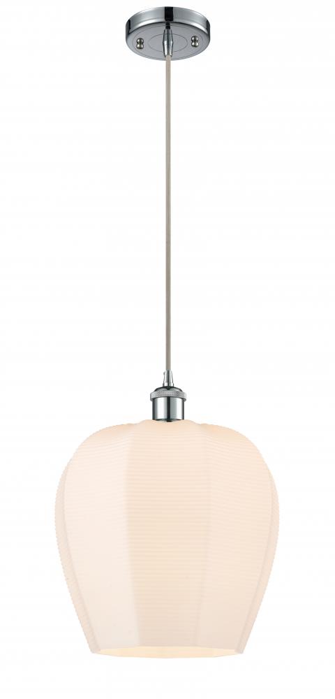 Norfolk - 1 Light - 12 inch - Polished Chrome - Cord hung - Mini Pendant