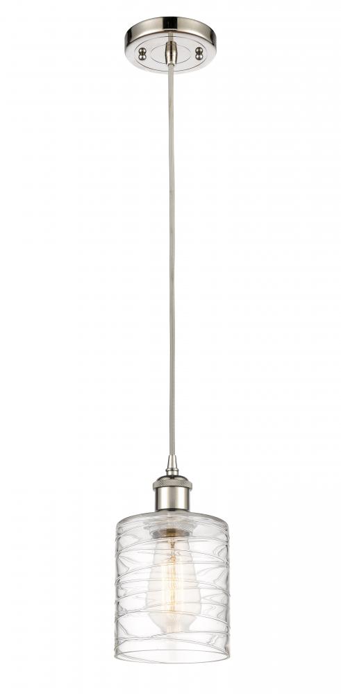 Cobbleskill - 1 Light - 5 inch - Polished Nickel - Cord hung - Mini Pendant