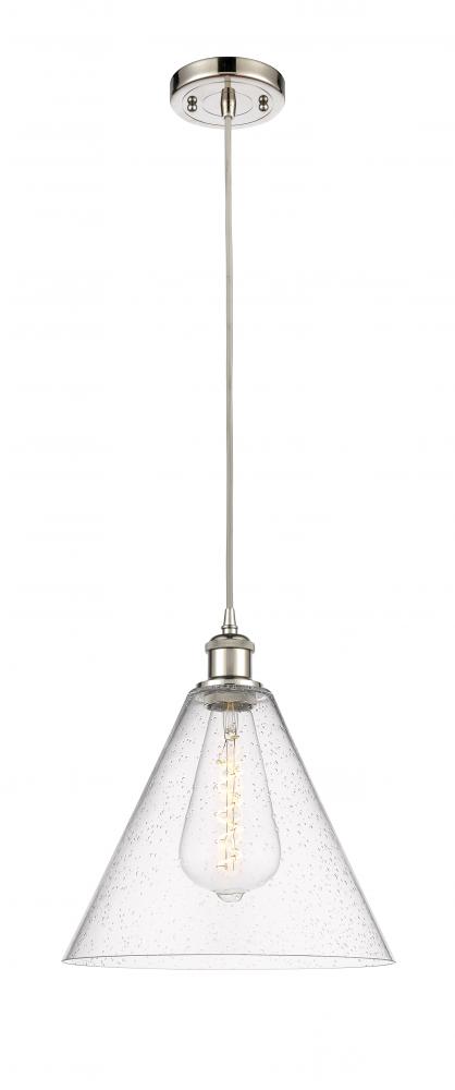 Berkshire - 1 Light - 12 inch - Polished Nickel - Cord hung - Mini Pendant