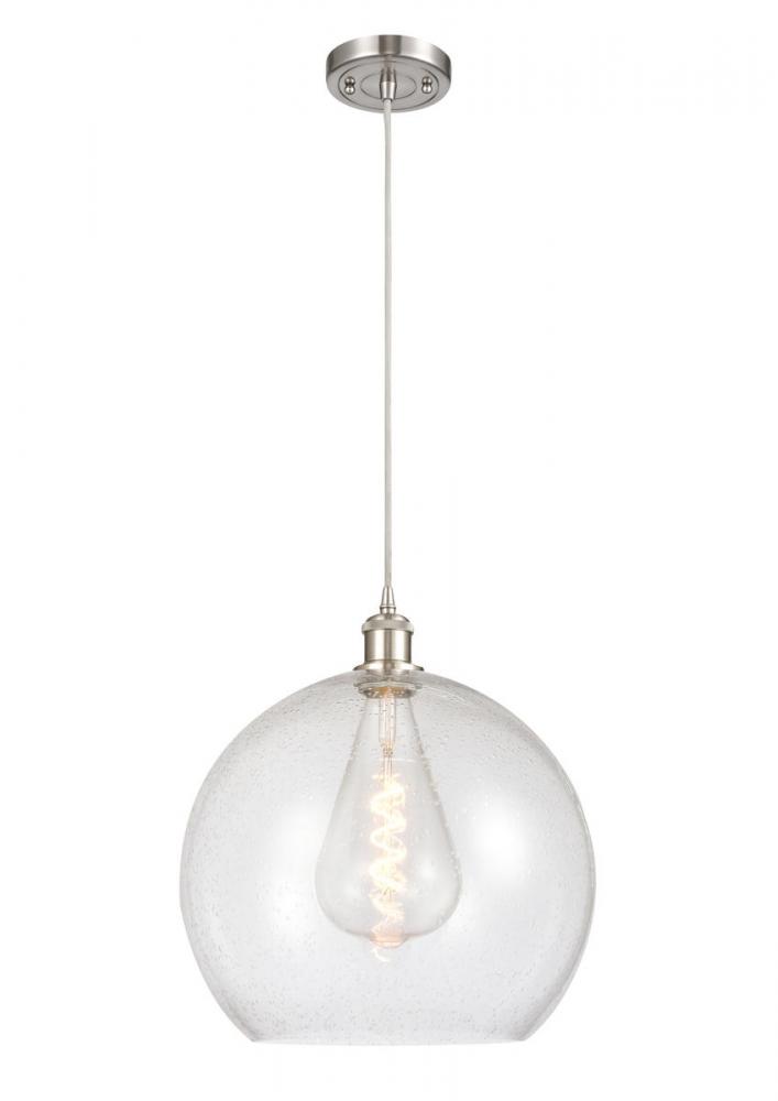 Athens - 1 Light - 14 inch - Brushed Satin Nickel - Cord hung - Pendant