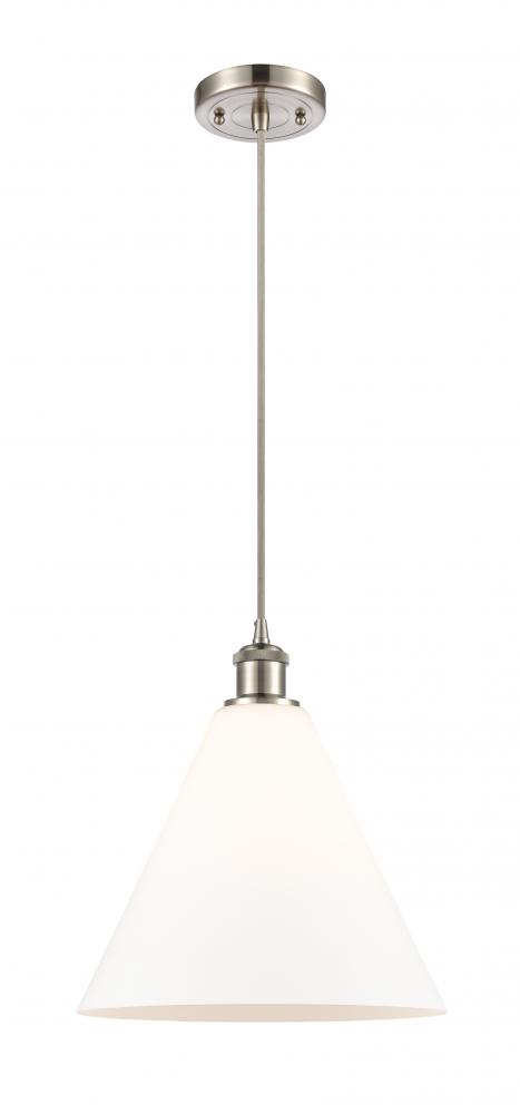 Berkshire - 1 Light - 12 inch - Brushed Satin Nickel - Cord hung - Mini Pendant