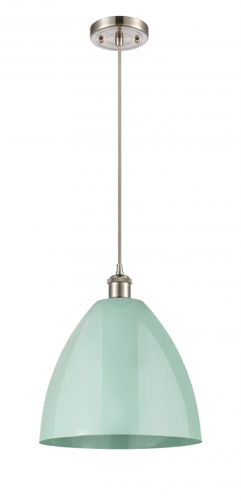 Plymouth - 1 Light - 12 inch - Brushed Satin Nickel - Cord hung - Mini Pendant