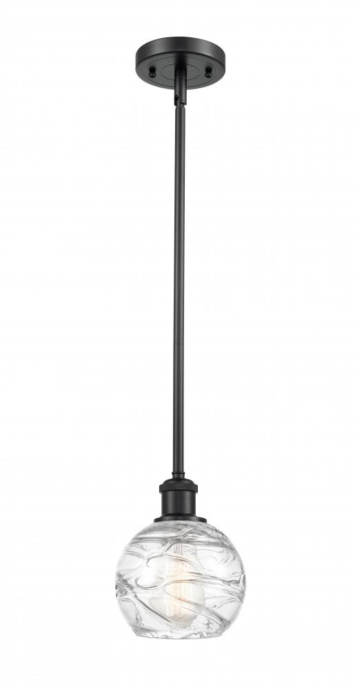 Athens Deco Swirl - 1 Light - 6 inch - Matte Black - Mini Pendant