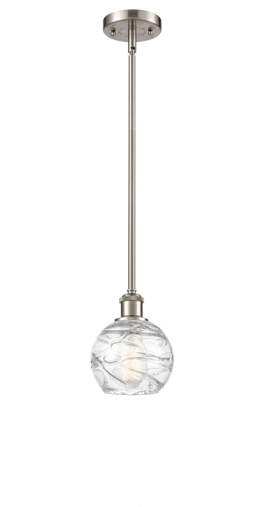 Athens Deco Swirl - 1 Light - 6 inch - Brushed Satin Nickel - Mini Pendant