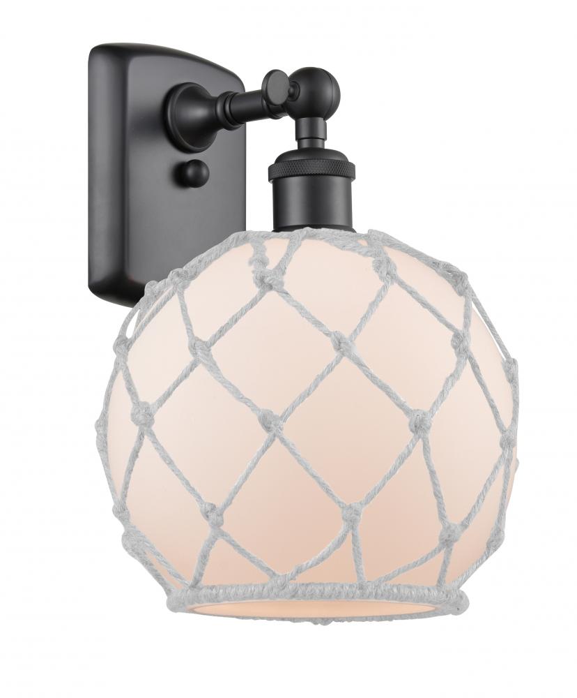 Farmhouse Rope - 1 Light - 8 inch - Matte Black - Sconce