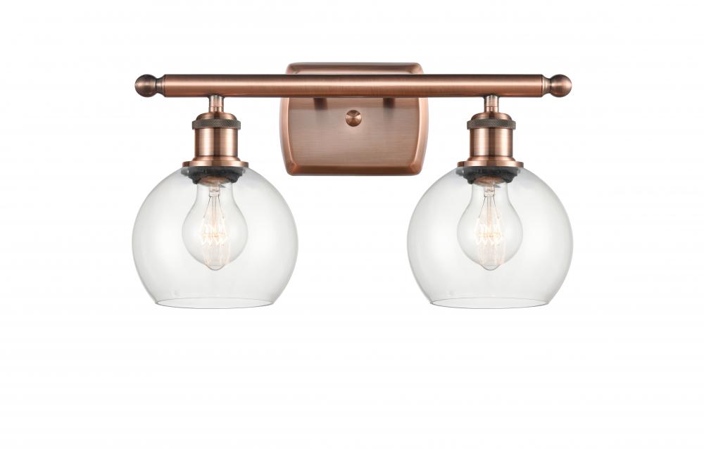 Athens - 2 Light - 16 inch - Antique Copper - Bath Vanity Light