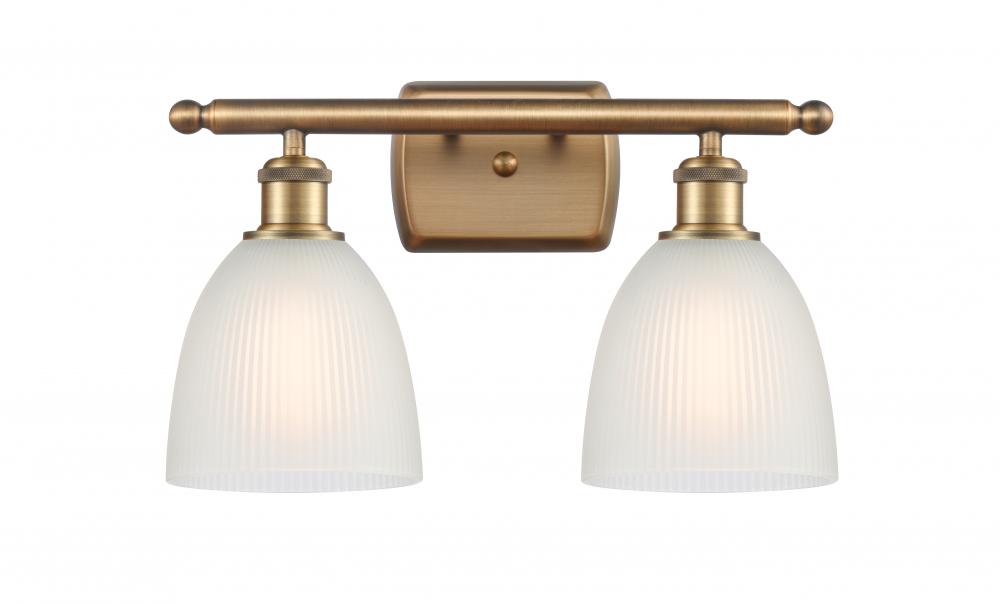 Castile - 2 Light - 16 inch - Brushed Brass - Bath Vanity Light