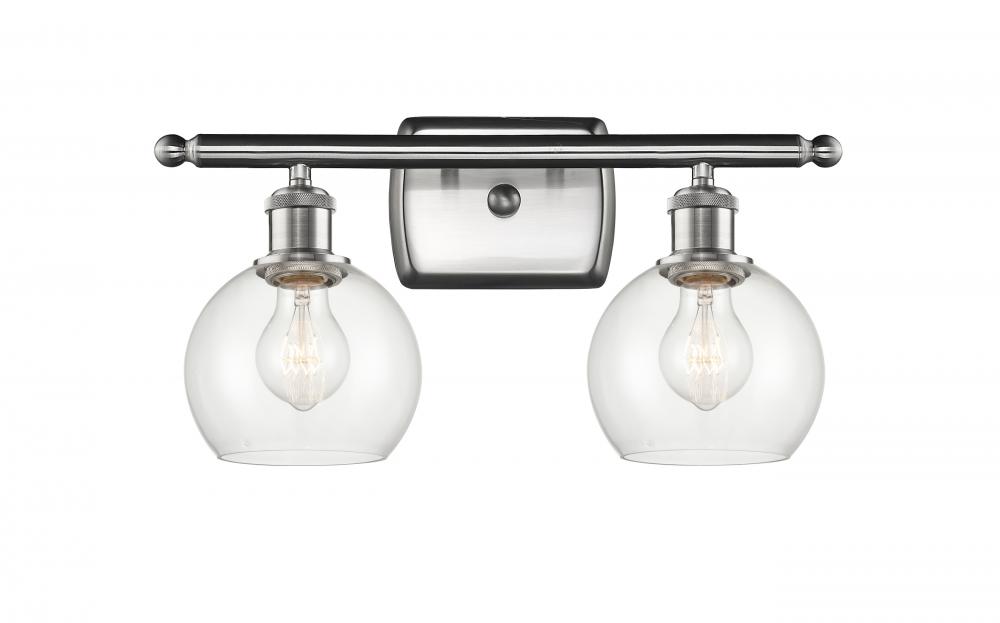 Athens - 2 Light - 16 inch - Brushed Satin Nickel - Bath Vanity Light