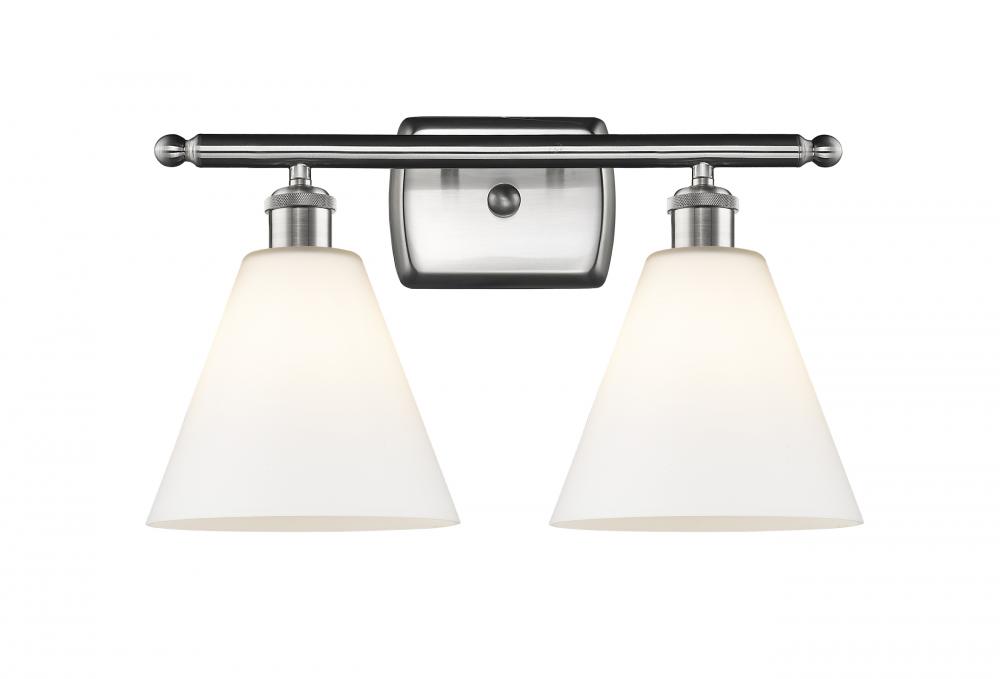 Berkshire - 2 Light - 18 inch - Brushed Satin Nickel - Bath Vanity Light