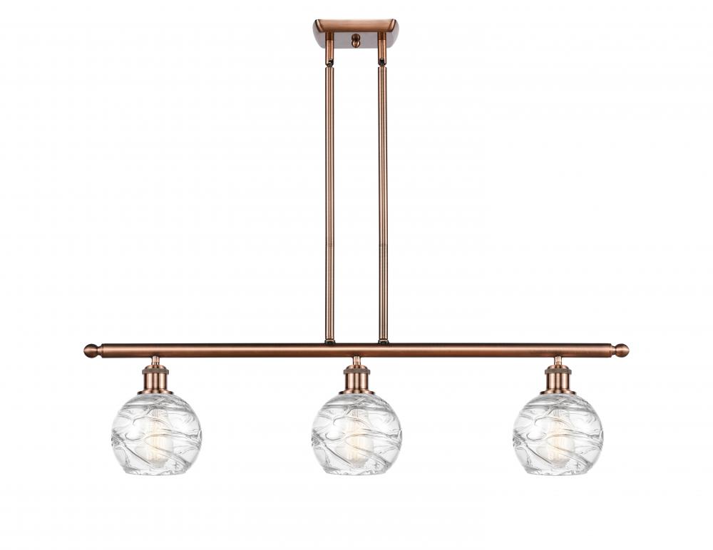 Athens Deco Swirl - 3 Light - 36 inch - Antique Copper - Cord hung - Island Light