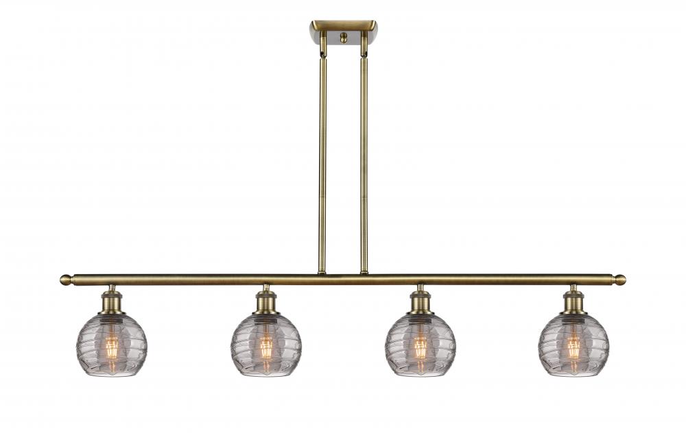 Athens Deco Swirl - 4 Light - 48 inch - Antique Brass - Cord hung - Island Light