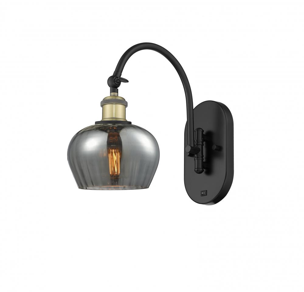 Fenton - 1 Light - 7 inch - Black Antique Brass - Adjustable Swing Arm