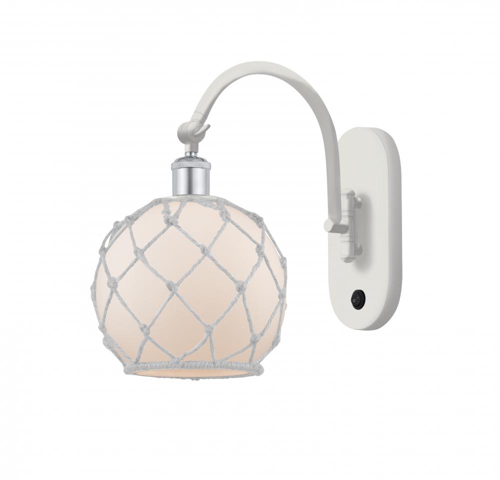 Farmhouse Rope - 1 Light - 8 inch - White Polished Chrome - Sconce